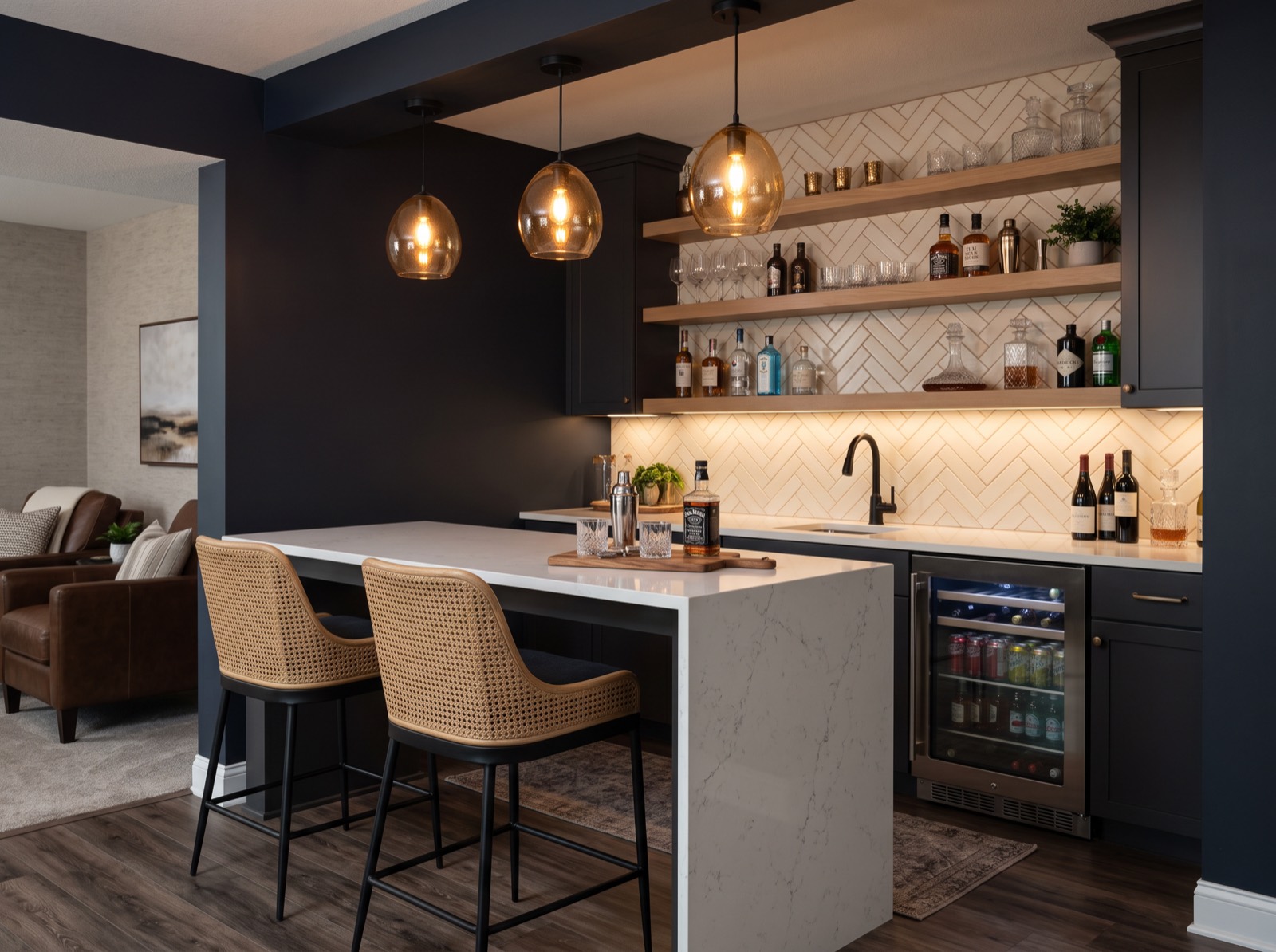 Finished basement in Draper, Utah — concept rendering
